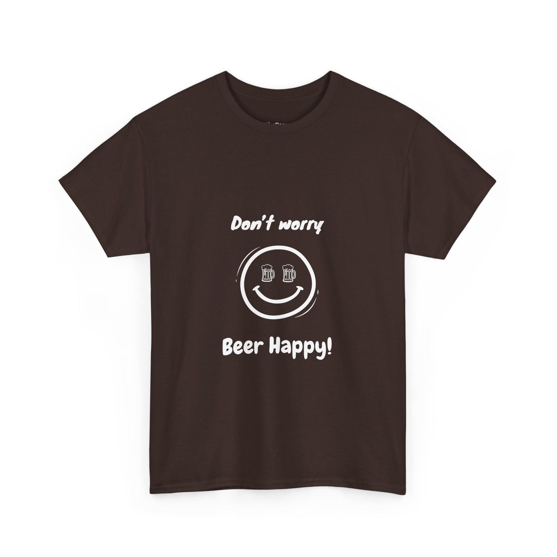 Lustiges Bier-T-Shirt mit Aufdruck „Beer happy“