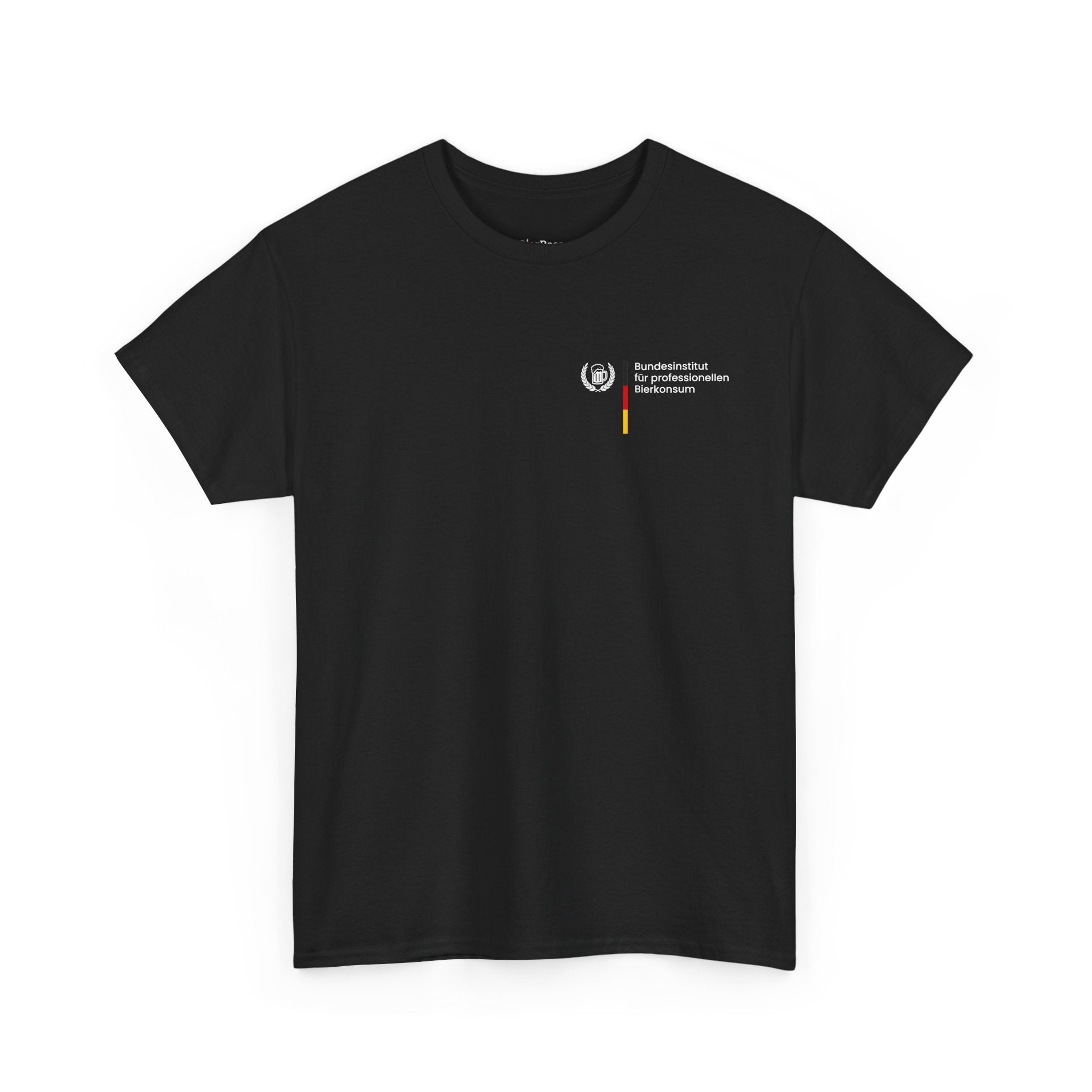 Schwarzes T-Shirt mit Aufdruck „Bundesinstitut für professionellen Bierkonsum“