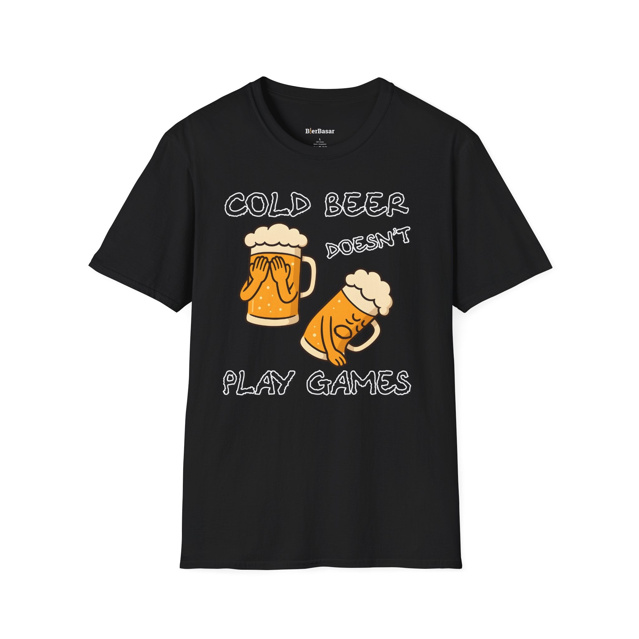 Lustiges T-Shirt mit Spruch „Cold beer doesn’t play games“