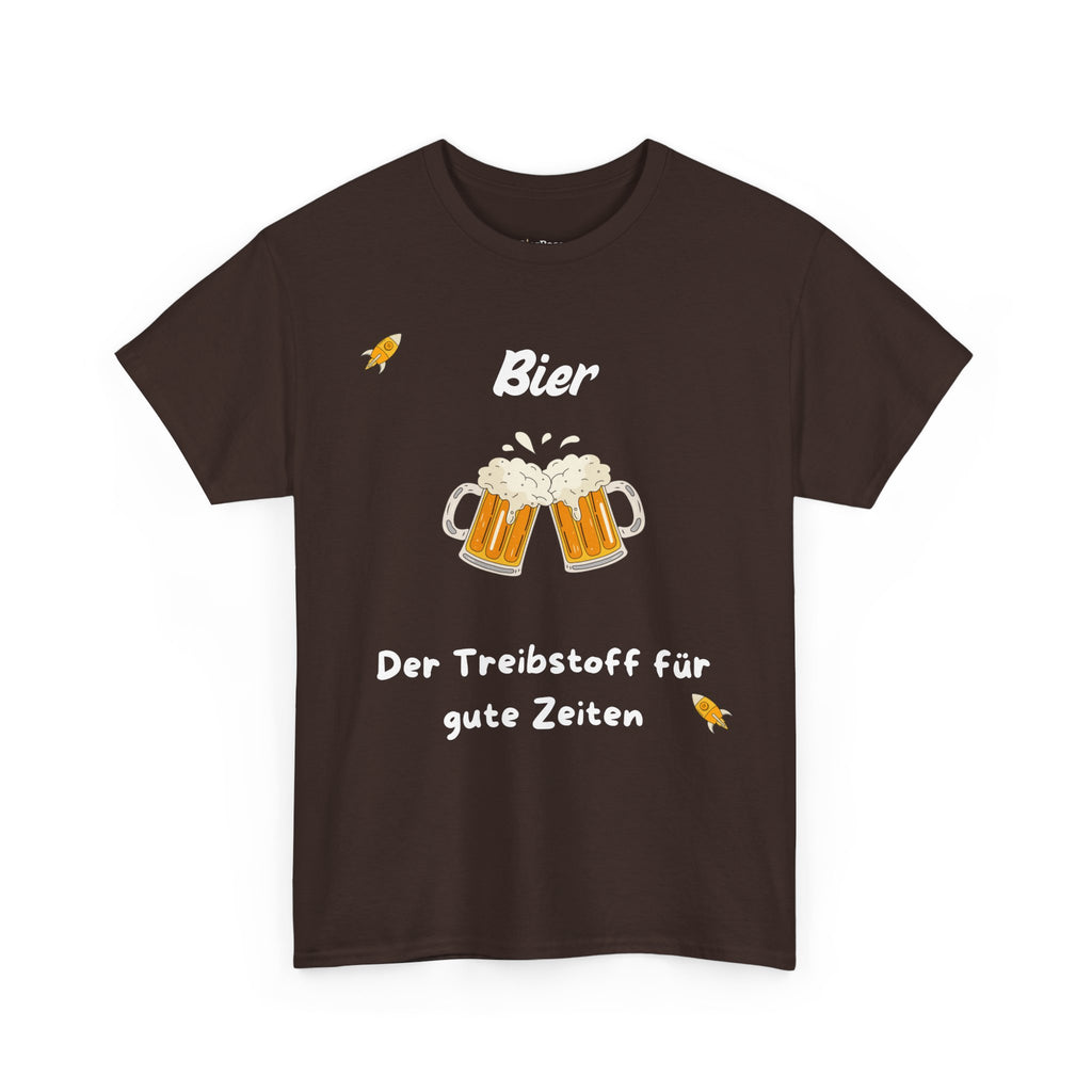 T-Shirt mit Spruch „Der Treibstoff für gute Zeiten“