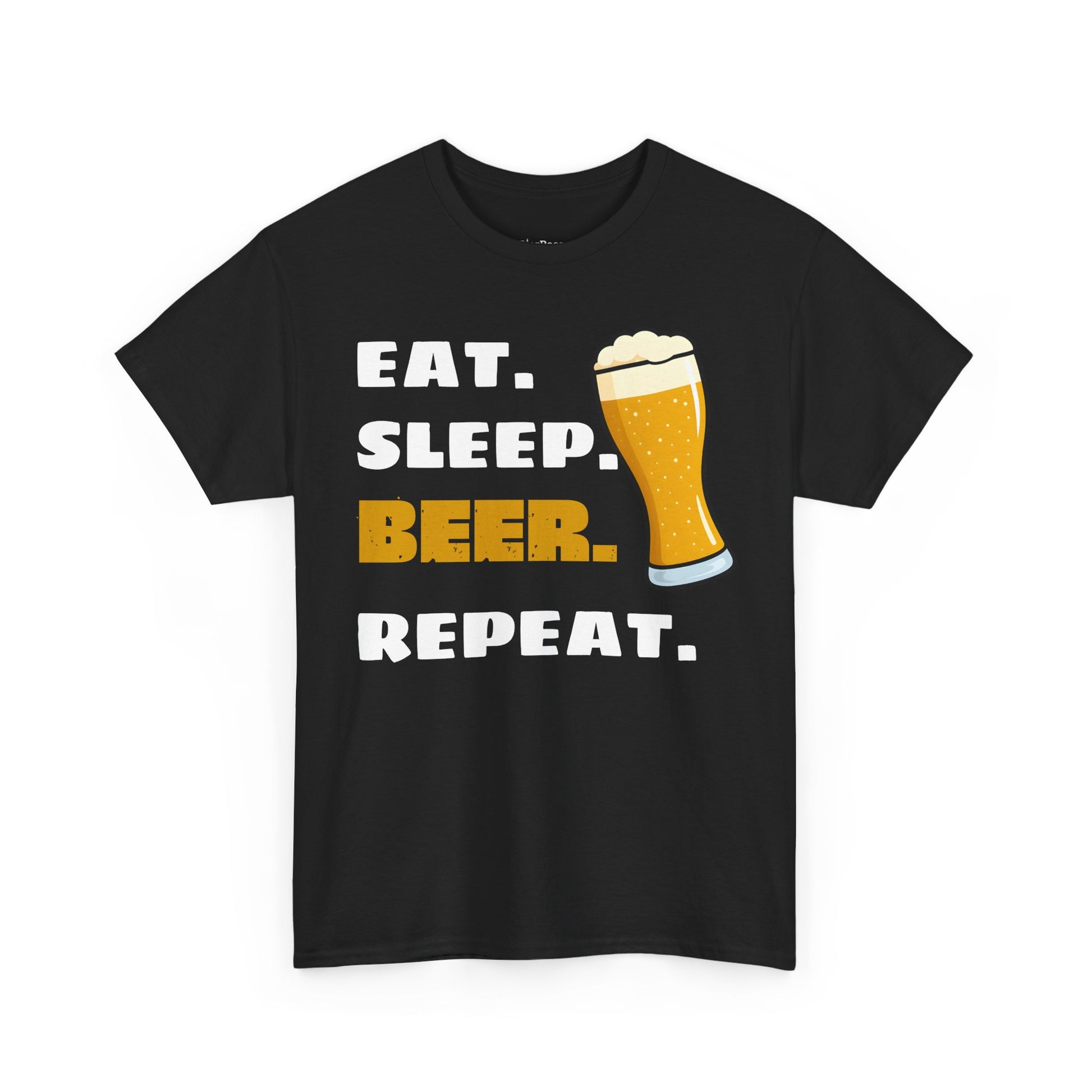 T-Shirt mit Spruch „Eat. Sleep. Beer. Repeat.“