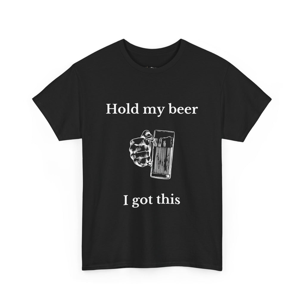 Lustiges T-Shirt mit Aufdruck „Hold my beer“