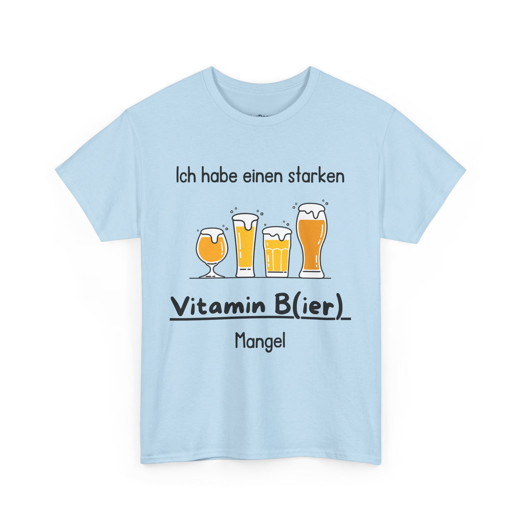 Lustiges Bier-T-Shirt mit Spruch „Vitamin B(ier) Mangel“