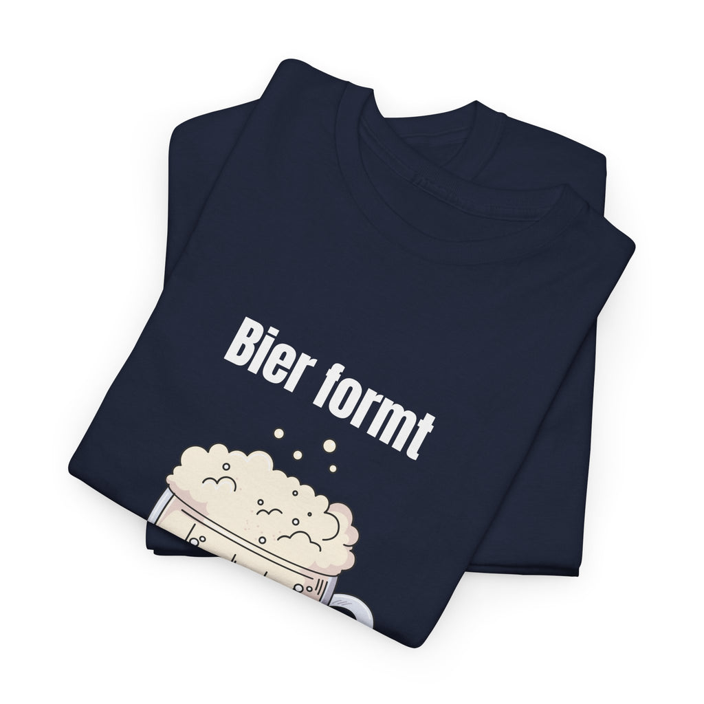 Lustiges T-Shirt mit Aufdruck „Bier formt diese Figur“ – humorvolles Biermotiv