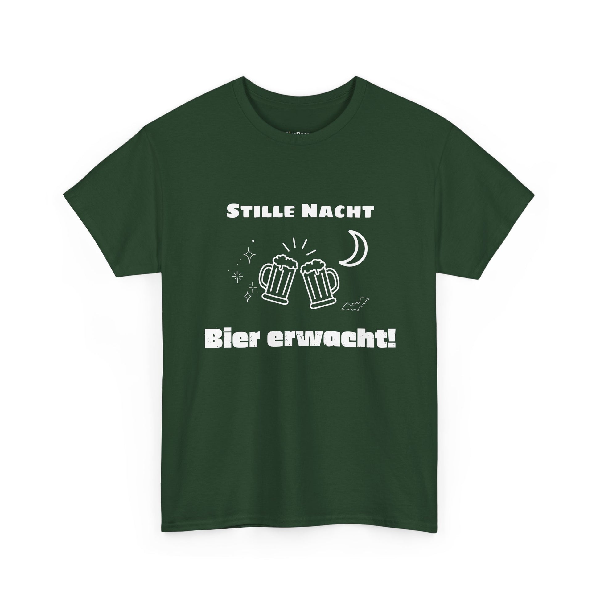 Lustiges Weihnachts-T-Shirt mit Spruch „Stille Nacht, Bier erwacht!“